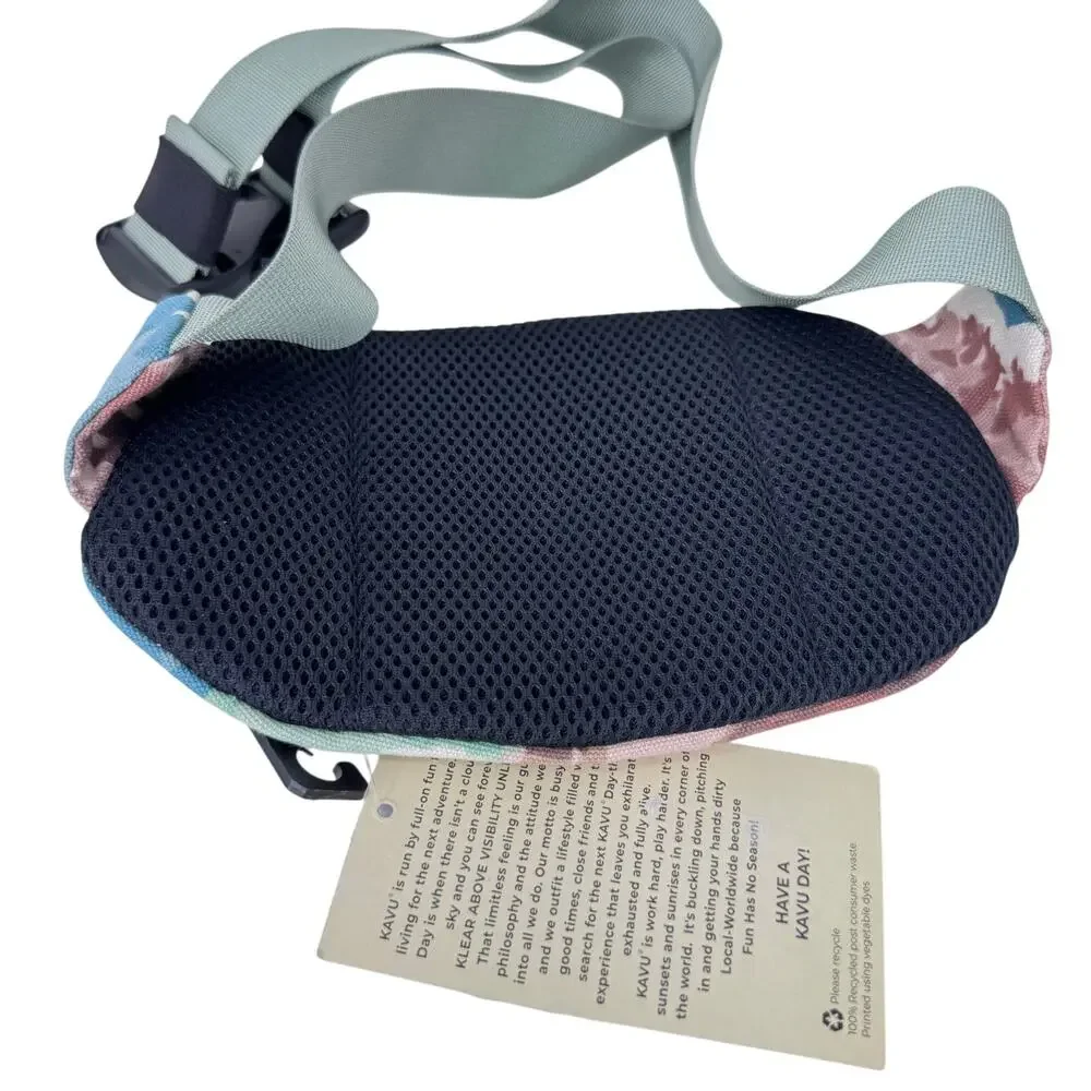 Kavu Spectator Hip Fanny Bag Green Rio Tie Dye Canvas Belted Zipper‎ 9204-1889